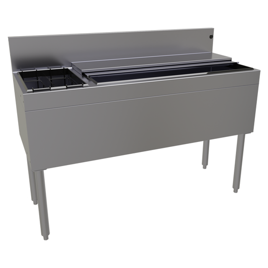Glastender CBA-48L-CP10 48" Underbar Ice Bin / Cocktail Station