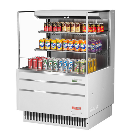 Turbo Air TOM-36L-UF-W(B)-3S-N 34 3/4" Open Air Merchandiser