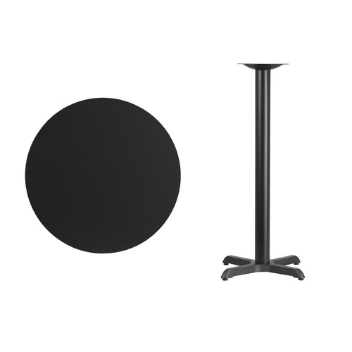 Flash Furniture XU-RD-30-BLKTB-T2222B-GG Dining Table