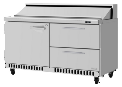 Turbo Air PST-60-D2R(L)-FB-N 60 1/4" 1 Door 16 Pan Sandwich / Salad Prep Table