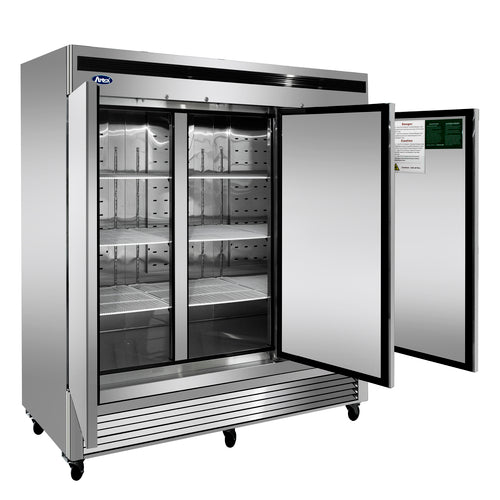 Atosa MBF8508GR 81 7/8" 3 Section Solid Door Reach-In Refrigerator