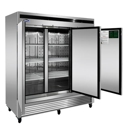 Atosa MBF8508GR 81 7/8" 3 Section Solid Door Reach-In Refrigerator
