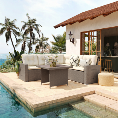 Flash Furniture LTS-SET-02023-BG-BR-GG 26 1/4" Patio Lounge Seating