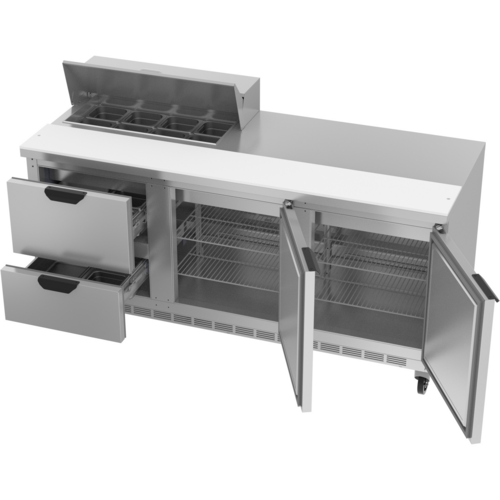 Beverage-Air SPED72HC-08-2 72" 1 Door 9 Pan Sandwich / Salad Prep Table