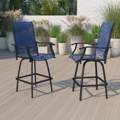 Flash Furniture 2-ET-SWVLPTO-30-NV-GG 22 1/2" Patio Barstool