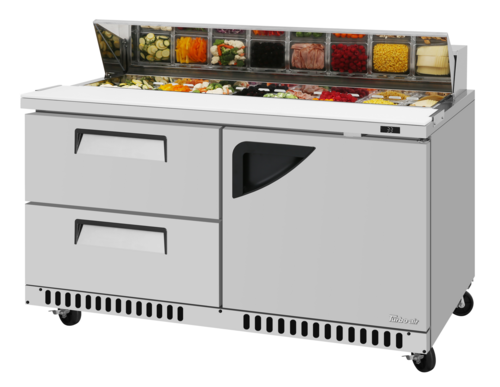 Turbo Air TST-60SD-D2R(L)-FB-N 60 1/4" 1 Door 16 Pan Sandwich / Salad Prep Table