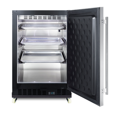 Summit SCR610BLSDRI 23 5/8" Solid Door Undercounter Refrigerator