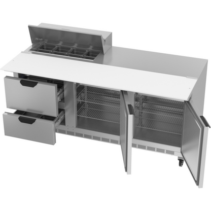 Beverage-Air SPED72HC-08C-2 72" 1 Door 9 Pan Sandwich / Salad Prep Table