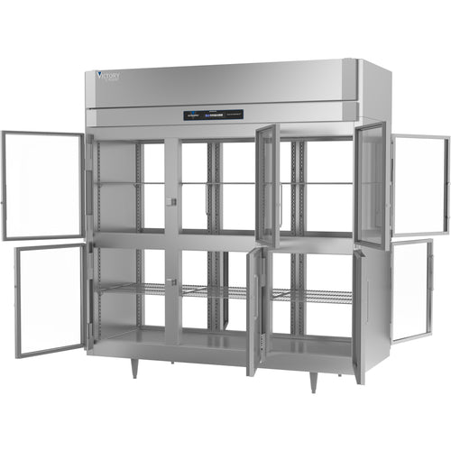 Victory RS-3D-S1-PT-HG-HC 77 3/4" Solid & Glass Door Pass-Thru Refrigerator