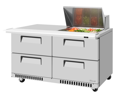 Turbo Air TST-60SD-12M-D4-FB-N(-LW) 60 1/4" 4 Drawer 12 Pan Mega Top Sandwich / Salad Prep Table