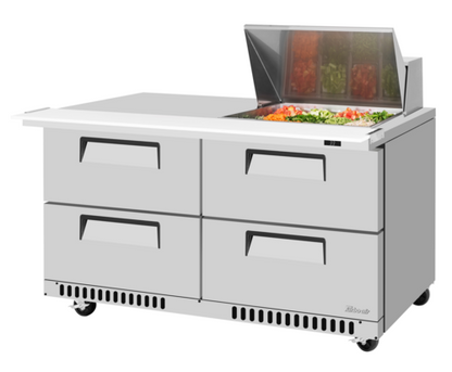 Turbo Air TST-60SD-12M-D4-FB-N(-LW) 60 1/4" 4 Drawer 12 Pan Mega Top Sandwich / Salad Prep Table