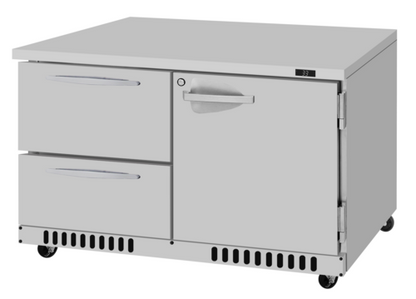 Turbo Air PUR-48-D2R(L)-FB-N 48 1/4" Solid Door Undercounter Refrigerator