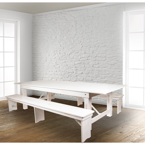 Flash Furniture XA-FARM-6-WH-GG 40 1/4" Dining Table