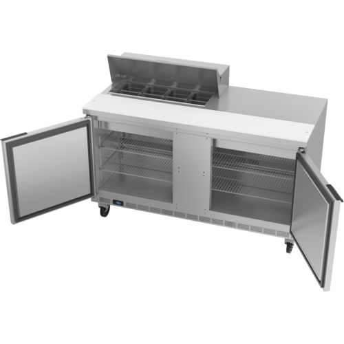 Beverage-Air SPE60HC-08 60" 2 Doors 9 Pan Sandwich / Salad Prep Table