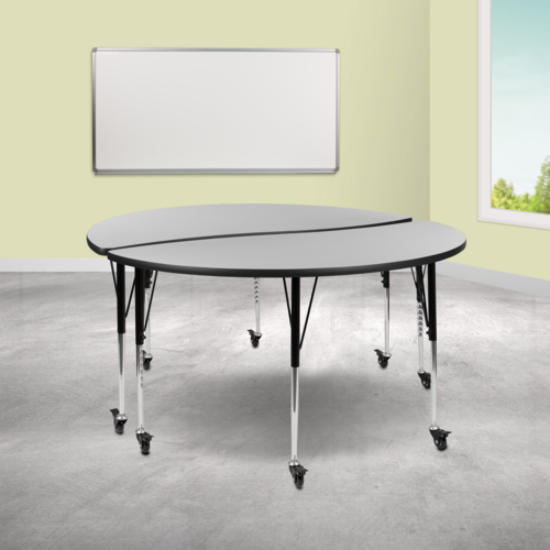 Flash Furniture XU-GRP-A60-HCIRC-GY-T-A-CAS-GG 60" Dining Table