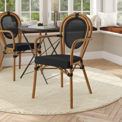 Flash Furniture SDA-AD642002A-TXT-BK-NAT-GG 82 1/2" Dining Chair