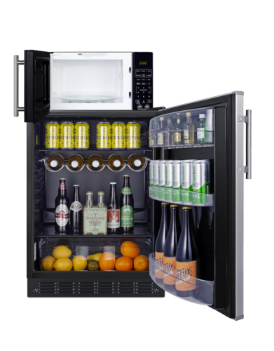 Summit MRF6BK2SSA 23 5/8" Refrigerator Microwave Combo