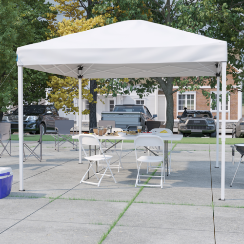 Flash Furniture JJ-GZ10183Z-4LEL3-WHWH-GG 116" Patio Umbrella