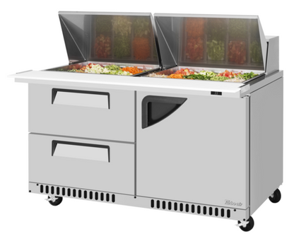 Turbo Air TST-60SD-24-D2R(L)-FB-N 60 1/4" 1 Door 24 Pan Mega Top Sandwich / Salad Prep Table
