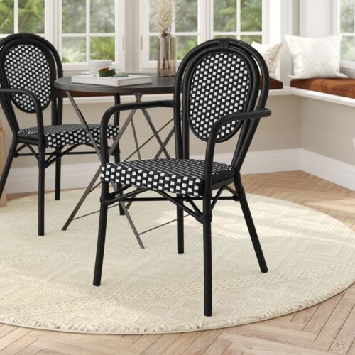 Flash Furniture SDA-AD642002A-BKWH-BK-GG 61 3/4" Dining Chair
