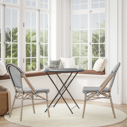 Flash Furniture SDA-AD642107-BLKWH-LTNAT-GG 18 1/2" Patio Chair