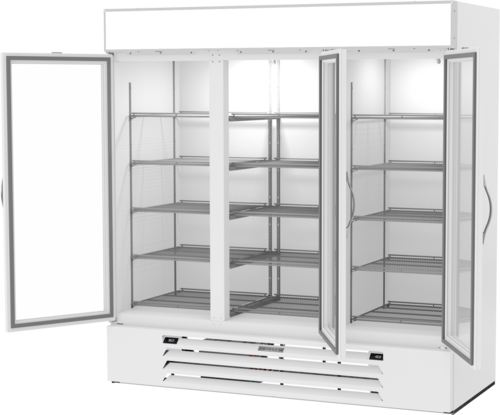Beverage-Air MMRF72HC-1-C-WW 75 1/8" 3 Section Refrigerated Merchandiser