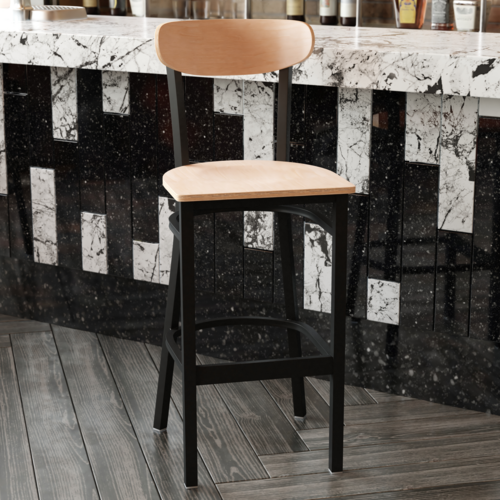 Flash Furniture 2-XU-DG6V6B-NAT-GG 16 1/4" Barstool