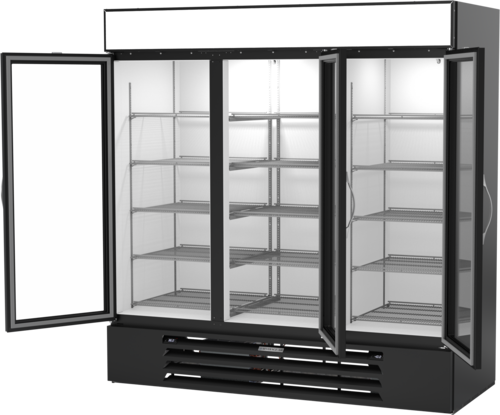 Beverage-Air MMRF72HC-1-C-BW 75 1/8" 3 Section Refrigerated Merchandiser