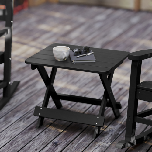 Flash Furniture LE-HMP-2012-1620H-BK-GG 35 1/4" Patio Table