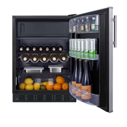 Summit CT66BK2SSADA 23 5/8" Solid Door Reach-In Refrigerator Freezer