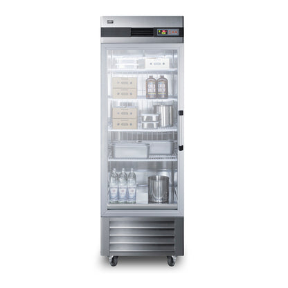 Summit SCR23SSGLH 27 1/2" Solid Door Reach-In Refrigerator