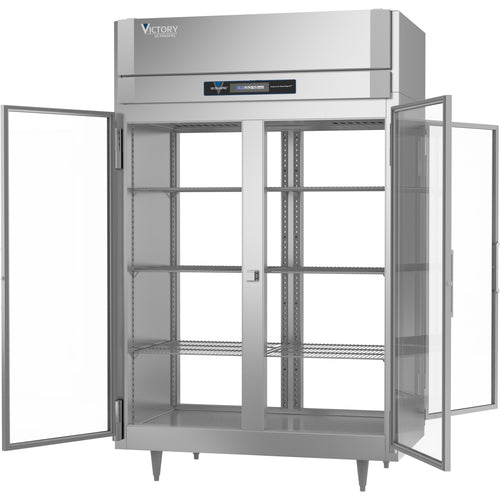 Victory RSA-2D-S1-PT-G-HC 52 1/8" Solid & Glass Door Pass-Thru Refrigerator