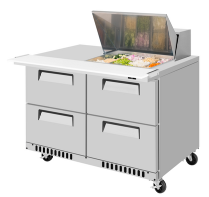 Turbo Air TST-48SD-12M-D4-FB-N(-LW) 48 1/4" 4 Drawer 12 Pan Mega Top Sandwich / Salad Prep Table