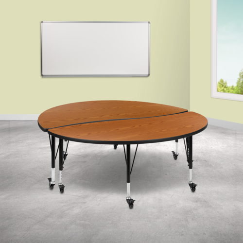 Flash Furniture XU-GRP-A60-HCIRC-OAK-T-P-CAS-GG 60" Dining Table
