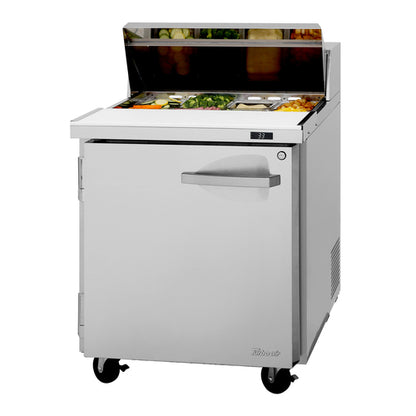 Turbo Air PST-28-N(-L) 27 1/2" 1 Door 9 Pan Sandwich / Salad Prep Table