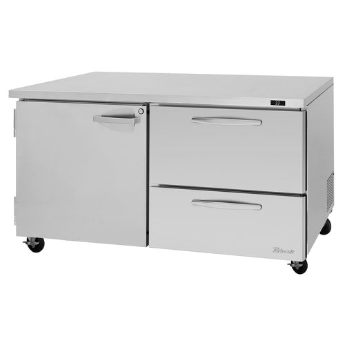 Turbo Air PUR-48-D2R(L)-N 48 1/4" Solid Door Undercounter Refrigerator