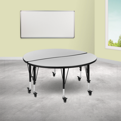 Flash Furniture XU-GRP-A48-HCIRC-GY-T-P-CAS-GG 47 1/2" Dining Table