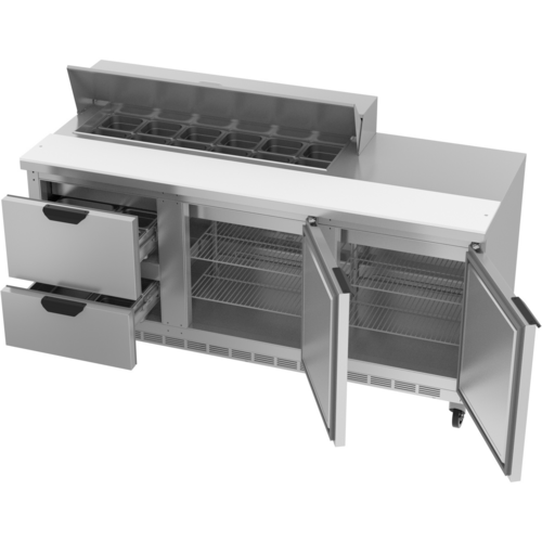 Beverage-Air SPED72HC-12-2 72" 1 Door 12 Pan Sandwich / Salad Prep Table