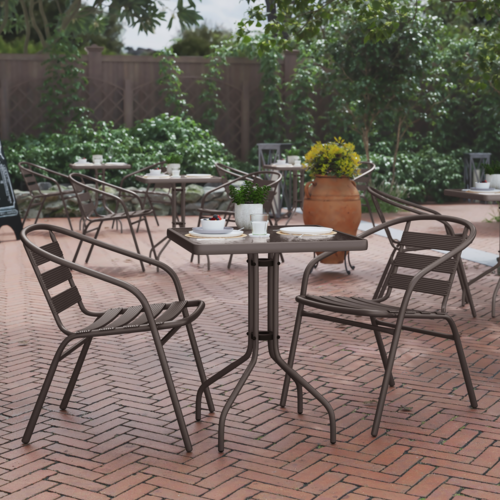 Flash Furniture TLH-0731SQ-017CBZ2-GG 23 1/2" Patio Dining Set