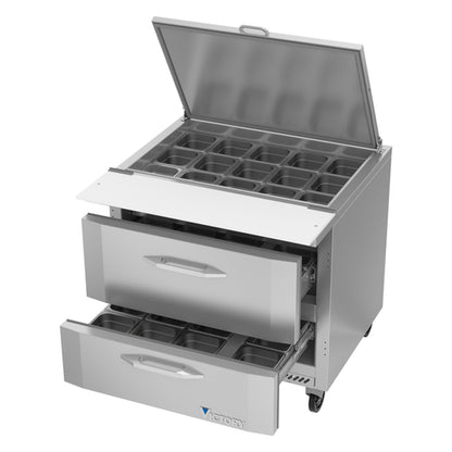 Victory VSPD36HC-15B-2 36" Mega Top Sandwich / Salad Prep Table
