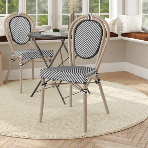 Flash Furniture SDA-AD642002S-TXT-BLKWH-LTNAT-GG 18" Dining Chair