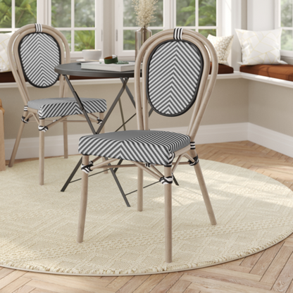 Flash Furniture SDA-AD642002S-TXT-BLKWH-LTNAT-GG 18" Dining Chair
