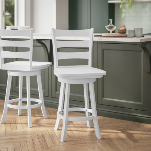 Flash Furniture ES-UN-31WS-24-WH-GG 18 1/4" Barstool