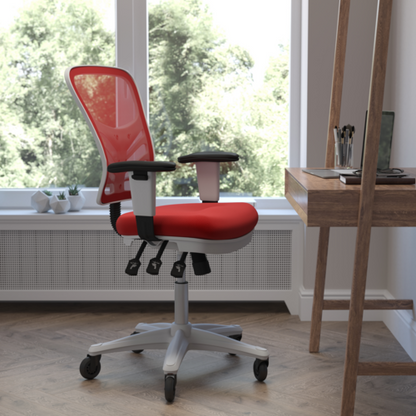 Flash Furniture HL-0001-WH-RED-RLB-GG 25 1/2" Dining Chair