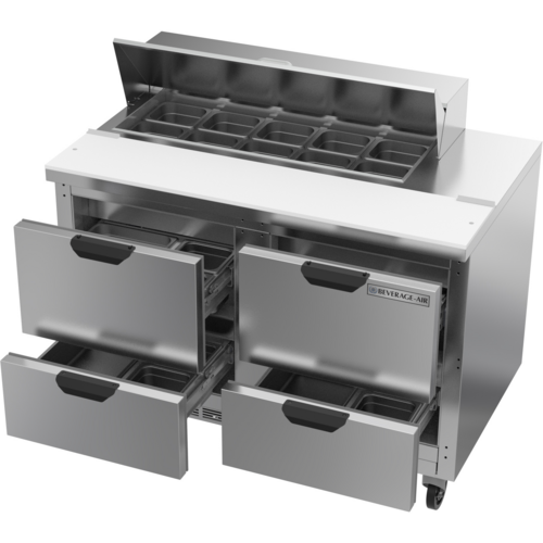 Beverage-Air SPED48HC-10-4 48" 4 Drawer 12 Pan Sandwich / Salad Prep Table