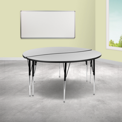 Flash Furniture XU-GRP-A60-HCIRC-GY-T-A-GG 60" Dining Table
