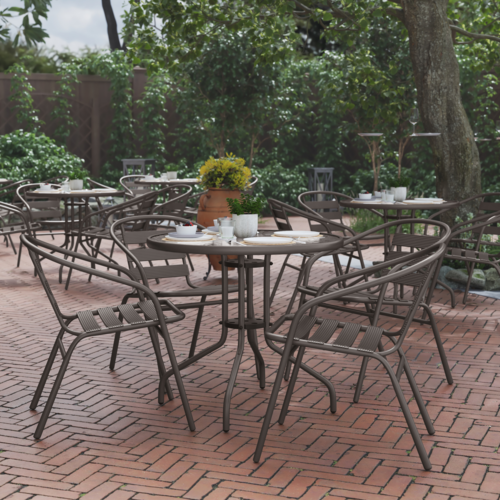 Flash Furniture TLH-072RD-017CBZ4-GG 31 1/2" Patio Dining Set