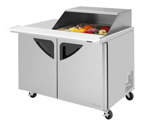 Turbo Air TST-48SD-12M-N-SL(-LW) 48 1/4" 2 Doors 12 Pan Mega Top Sandwich / Salad Prep Table