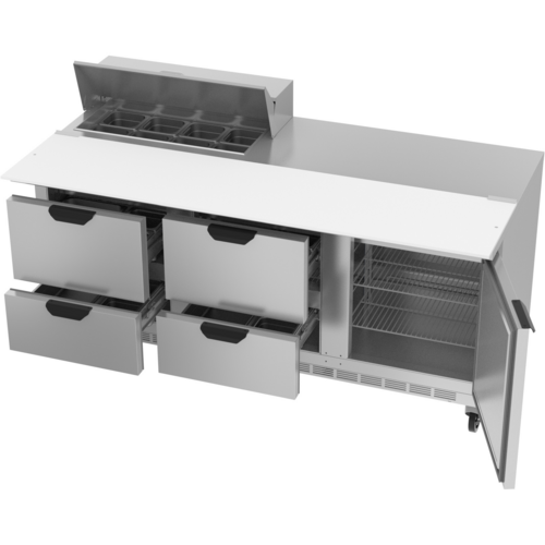 Beverage-Air SPED72HC-08C-4 72" 1 Door 9 Pan Sandwich / Salad Prep Table