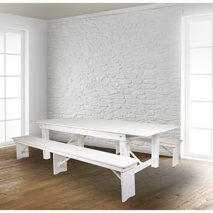 Flash Furniture XA-FARM-4-WH-GG 40" Dining Table